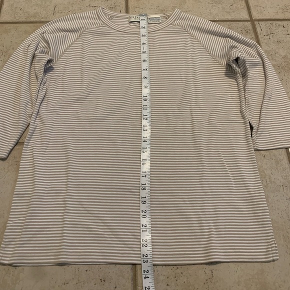 Express Tricot Vintage 90s Striped 3/4 Sleeve Top - Size Medium - Picture 5 of 5